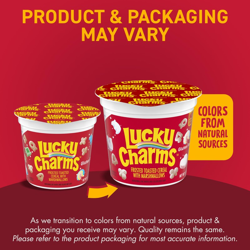 Lucky Charms with Marshmallows Breakfast Cereal Cup, Gluten Free, Single