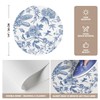 Artoid Mode Blue Floral Vinyl Round Spring Placemats Set of