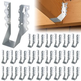 Mixiflor 25 Pcs 2x8 Face Mount Joist Hangers, 20 Gauge Galvanized Joist Hangers for Wood, Hurricane Tie Rafter Brackets Perfect for Shed, Roof, Deck, Floor, Ceiling – Sliver