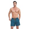 Ougelebo Men's Swimming Trunks with Zip Pocket, Quick-Drying, peacock blue