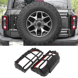 Tail Light Cover Compatible with 2021-2025 Ford Bronco Badlands, Outer Banks, Wildtrak, Heritage Limited Edition, Everglades 2/4 Doors(Only LED Light), Rear Lamp Guard Protector Exterior Accessories