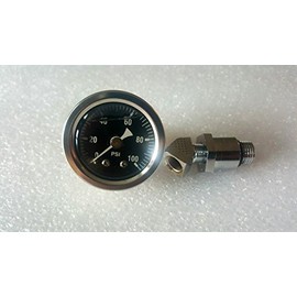 100 PSI Oil Pressure Gauge with Adapter Fitting for Shovelhead & Big Twin EVO