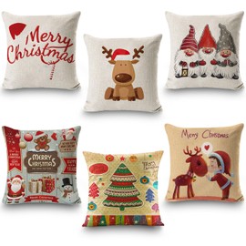 Christmas Cushion Cover, 50 x 50.6 Pieces, Cushion Cover 50 x 50 cm, Christmas Cushion, Christmas Cushion Cover 50 x 50, Small Cushion Cover, Linen Cushion Cover, Christmas, Merry Christmas Decoration