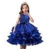 DreamHigh Wedding Flower Girl's Ruffles Lace Cute Bow Waist Evening