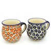Bunzlauer Ball Mugs, Set of 2 Round Red Viola &