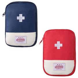 CATOR 2 Pcs edikamententasche, Reiseapotheke Tasche, Medikament Tasche, Mini Erste Hilfe Tasche Leer Medizin Aufbewahrungstasche Tragbar Medikamententasche für Zuhause Schule Büro Outdoor Reisen