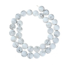 Natural Stone Beads 6mm White Howlite Matte Beads Gemstone Beads Round Loose Beads Crystal Energy Stone Healing Power for Jewelry Making DIY,1 Strand 15"