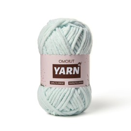 Plush Chenille Chunky Crochet Yarn - Baby Yarn for Crocheting Soft - Velvet Yarns Knitting for Blankets Crafts - Fluffy Amigurumi Yarns 50g / 65.6yd (Pale Cyan)