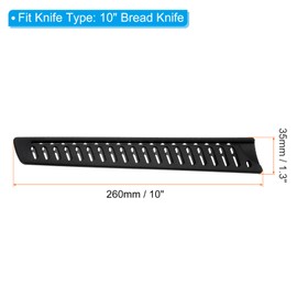 PATIKIL PP Safety Knife Cover Sleeves for 10" Bread Knife, 2 Pack Knives Edge Guard Blade Protector Universal Knife Sheath for Kitchen, Black