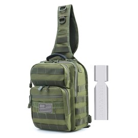 Tactical Sling Bag for Men molle Backpack EDC Chest Pack Chest Sling Pack for Outdoor Camp Hiking Cycling,Green