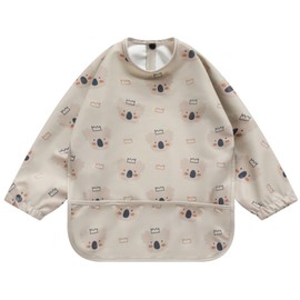 norinori Baby Weaning Bib With Sleeves Feeding Bibs - Waterproof Bibs Coverall bibs for baby toddler from 6-36 Months soft With Large Pocket Easy to Clean