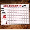 Fundraising Scratch Card Game Predict the Gonks Name Christmas Fayre