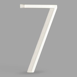 HASWARE Floating House Number Sign: 5 inch Modern Door Signage - Striking for Street Home Address Numerals (7, White)