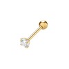 9ct Gold Earring Stud - 3mm Round - Helix/Cartilage