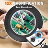 KIRKAS 12X Magnifying Glass with Light and Stand, Extra-Long Arm
