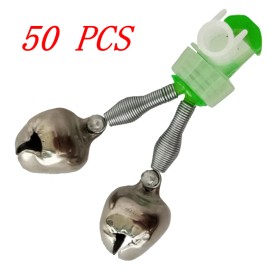 Unbranded 10 20 50PCS Glow in the Dark Fishing Twin Alarms Bell Rings Rod Clip Double Bell - 50 PCS