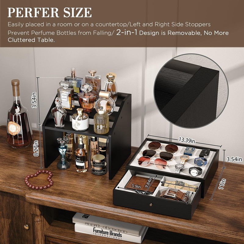 Miratino Cologne Organizer for Men, Perfume Organizer for Men with