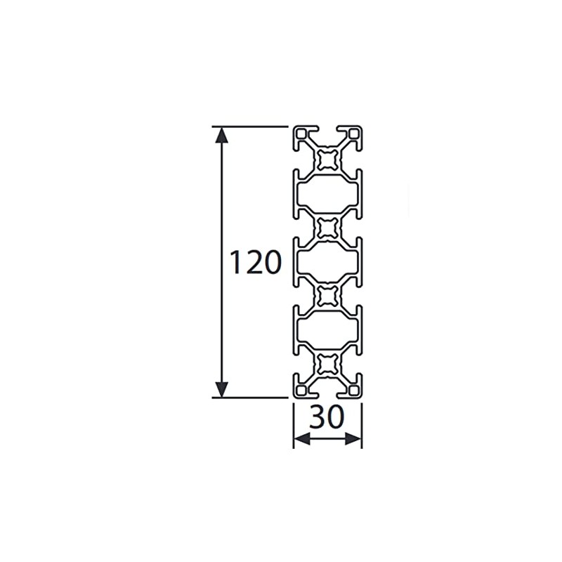 DOLD Mechatronik Aluminium Profile 30 x 120 L B-Type Nut