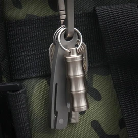 Titanium Small Pill Box Titanium Pill Case Necklace Nitro Mini Waterproof Keychain Pill Holder Lightweight Charming Pendant Necklace Pill Container for Purse Stocking Stuffers for Women Men