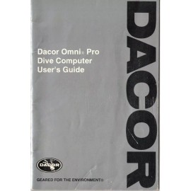 Dacor Omni Pro Scuba Dive Computer Instruction Printed Manual