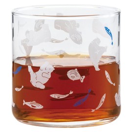 Sunart SAN3642-2 Cute Tableware "North Pole" Shiroku Mottled Glass Buckwheat Choko Glass, Approx. 10.1 fl oz (300 ml), Transparent