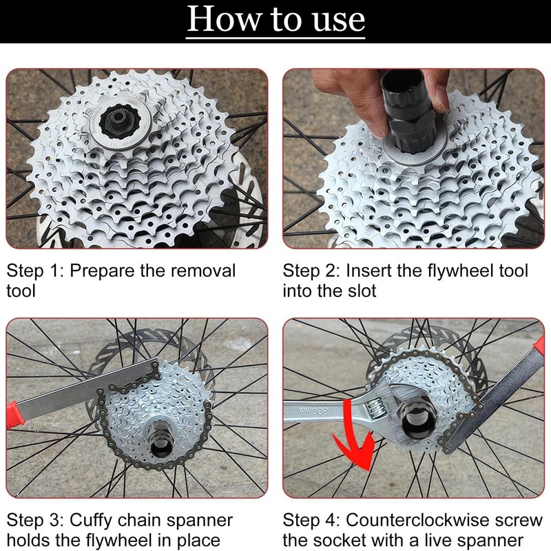 SIXHAOBU Sprocket Puller, 2-in-1 Bicycle Tool, Sprocket Puller for Sprocket