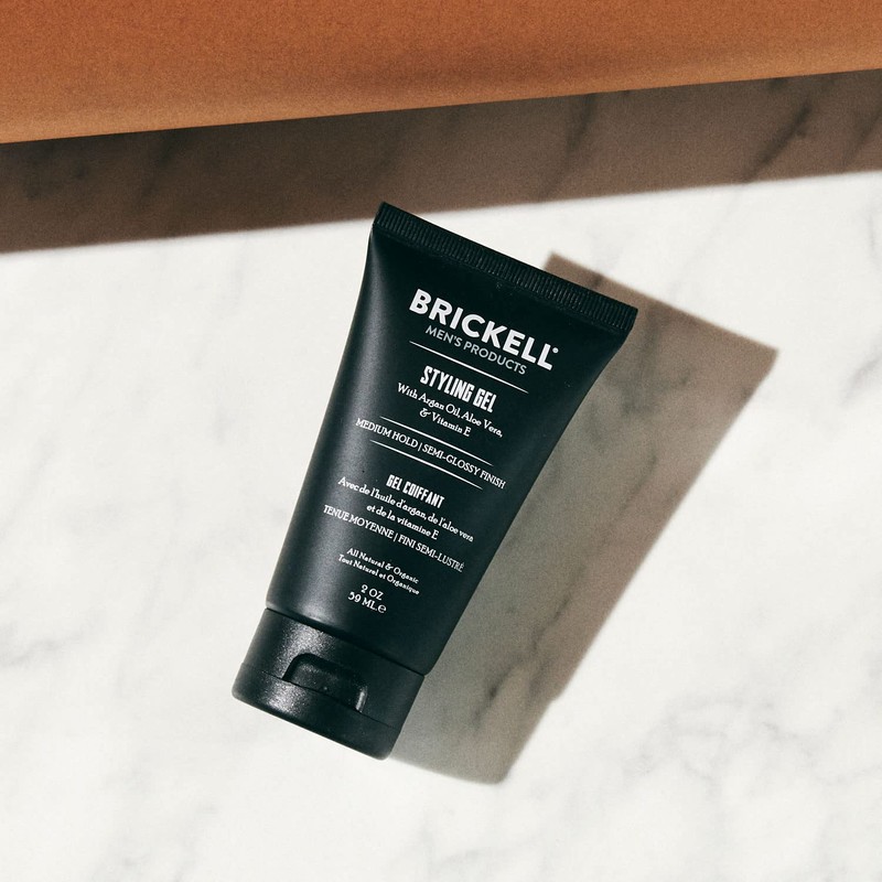 Brickell Men's Styling Hair Gel, Natural and Organic, All Day