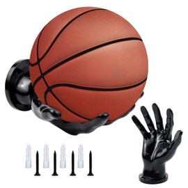 SI SEN Ball Holder, Ball Holder, Basketball Holder with 4 Screws, Football Stand, Ball Stand in Palm Shape, Ball Holder Wall for Basketball, Football, Golf, Tennis, Volleyball, Rugby etc