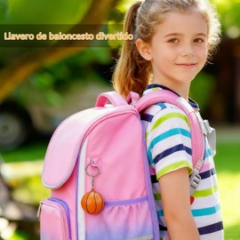 24 Piezas Llaveros de Baloncesto de Espuma PU, Mini Balones de Baloncesto Antiestrés, Llaveros Deportivos para Niños, Juguetes y Decoración para Fiestas (Baloncesto)