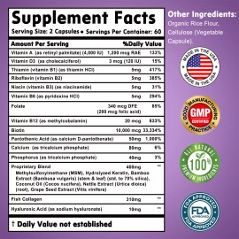 xemenry Biotin Collagen & Keratin 25,000mcg - for Hair, Skin, Nails, Bones &Joint