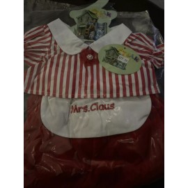 Build-A-Bear Workshop Vintage Stuffed Bear Style Red Mrs. Claus Christmas Outfit