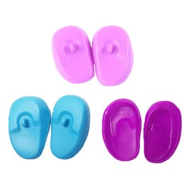 3 Pairs Professional Soft Silicon Waterproof Hairdressing Dye Coloring Ear Cover Protector Earmuff Ear Caps Hair Salon Styling Kit for Bathing Shower Spa Color Random