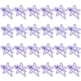 ELANE 24 Pcs Star Snap Hair Clips for Women Girl,Cute Hair Barrettes for Women Fine Thin Hair Accessories DIY (Purple)