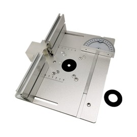 SHUAIGUO Router Table Insert Plate Aluminum Alloy Wood Milling Flip Board Trimming Machine Engraving Auxiliary Tool with Miter Gauge Table Saw Woodworking Benches Silver, 3PCS