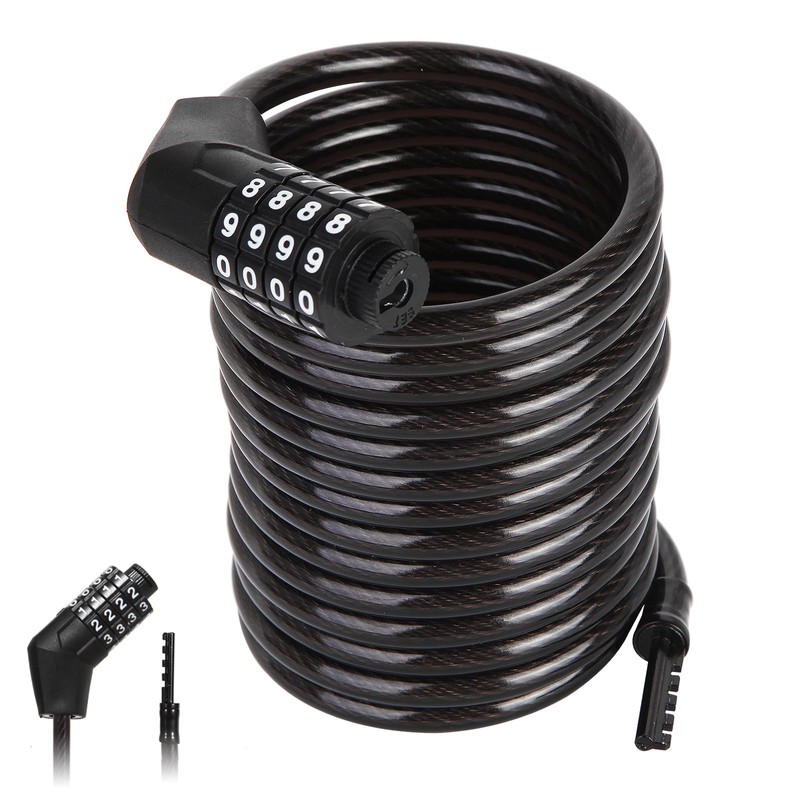 MAGCHIC Cable Lock, 4-Digit Resettable Combination Bicycle Cable Lock, 6