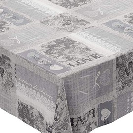 Karina Home Home Sweet Home Grey PVC Tablecloth 180cm x 140cm