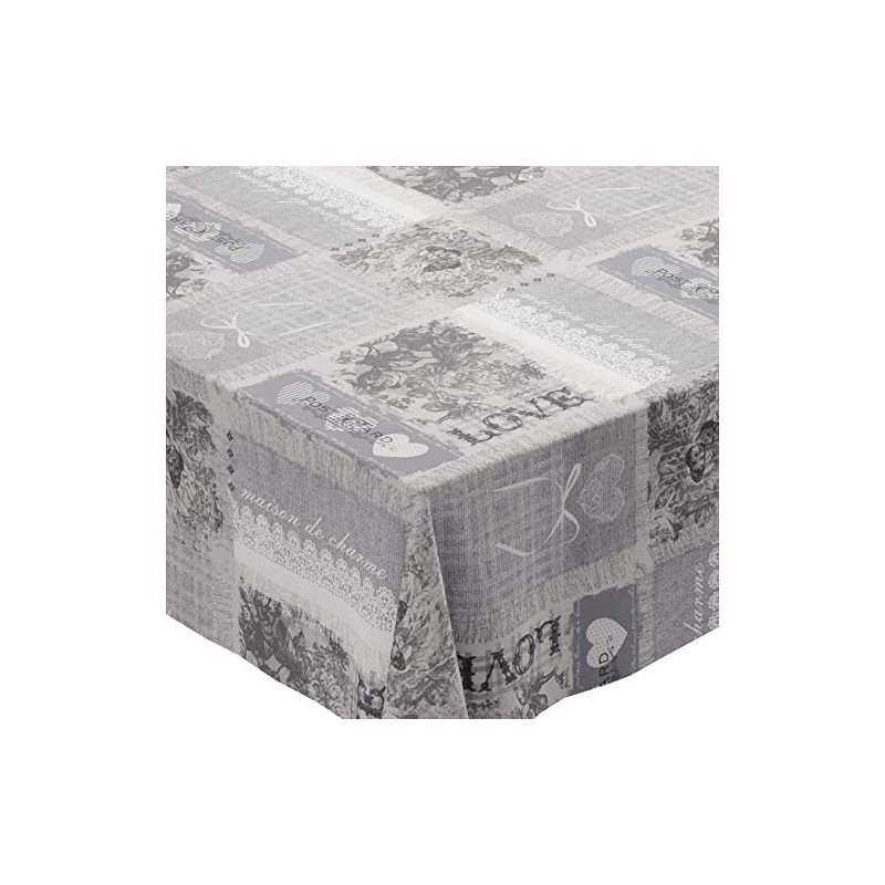 Karina Home Home Sweet Home Grey PVC Tablecloth 180cm x
