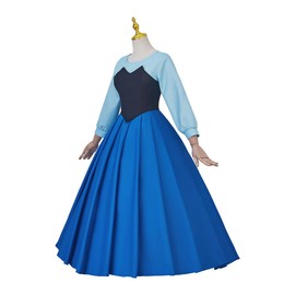 SFWXCOS Women's Princess Mermaid Costume Blue Classic Cosplay Party Dress with Headwear (XXXL, Blue)
