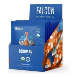 Birdman Falcon Protein Proteína Vegana Orgánica  Con Enzimas y Probióticos  Sin Gluten  Chai  12 Sobres                                               