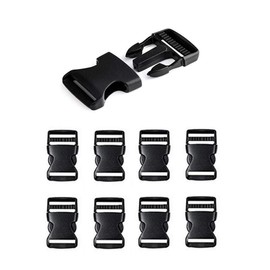 10PCS 1" Adjustable Flat Side Quick Release Plastic Buckles Clips Belt Buckle Detachable Insert Buckle for Webbing Backpack Luggage Straps Repairing DIY Paracord Bracelet Pet Collar Hammock Straps
