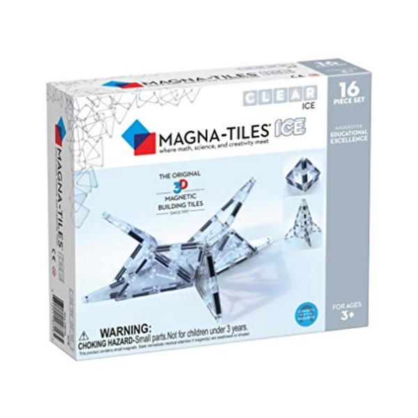 MAGNA-TILES Ice 16-Piece Magnetic Construction Set, The ORIGINAL Magnetic Building