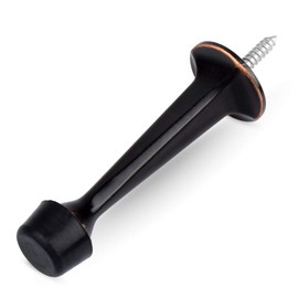 HOMOTEK 8 Pack Heavy Duty Solid Rigid Door Stop with Soft Rubber Tip, Zinc Die Cast Door Stopper Protect Wall & Door, Oil Rubbed Bronze