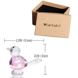 Waltz&F Crystal Pink Bird Collectible Figurine Home Office Table Decoration