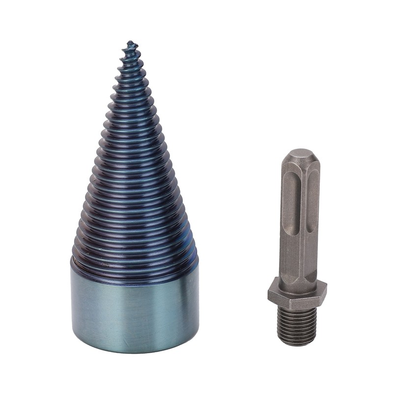 Firewood Split Drill Bit Square Shank BluePlated Screw Cone Head