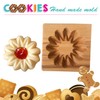 4 Pieces Wooden Cookie Molds Cookie Carved Wood Mold DIY