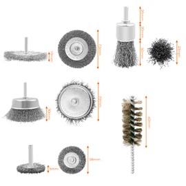 Tekenewbse Drahtbürste Set 5-teilig für Bohrmaschine, Rundschaft 6mm Drahtbürsten Akkuschrauber, Drahtbürste Metallbürste, Elektrische Schleifaufsatz, Stahlbürsten für Abtragen Entrosten und Polieren