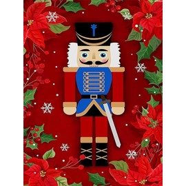 DIY 5D Diamond Painting Kits Nutcrackers 12''X 16'' Round Full Drill Crystal Rhinestone Embroidery Diamond Arts Craft for Home Wall Decoration