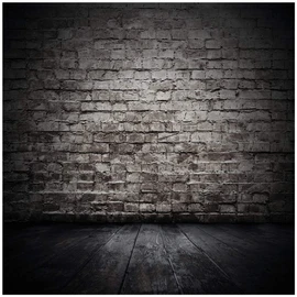 AIIKES 8x8FT Black Wooden Photo Backdrop Vinyl Photography Backdrop Antique Brick Wall Studio Background Custom Birthday Party Photographic Photo Studio 10-391