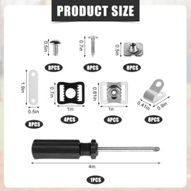 49pcs Hockey Helmet Repair Kit, Football Helmet Accessories Including R Shape Football Visor Clips Rubber Gaskets Nuts Buckles Football Helmet Screws Screwdriver for Baseball Softball Hockey