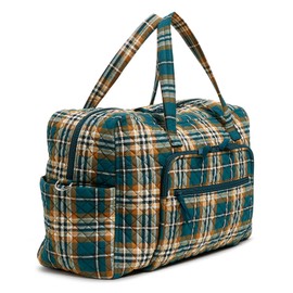 Vera Bradley Women's Cotton Weekender Travel Bag, Orchard Plaid, One Size